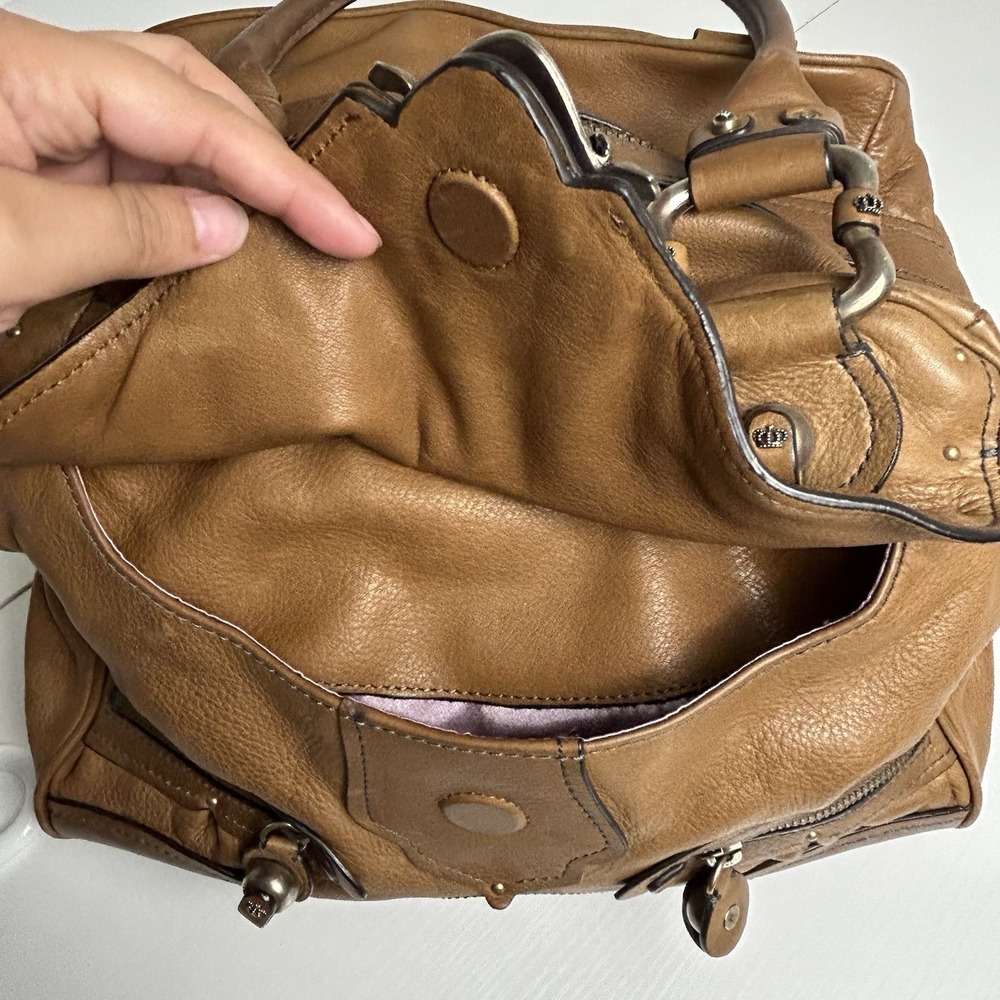 Vintage Juicy Couture Tan Brown Leather Shoulder Bag Y2K - Picture 10 of 16